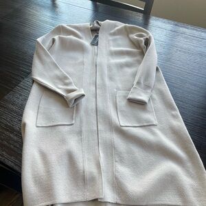 Cream/Grey Open Front Cardigan sweater coat